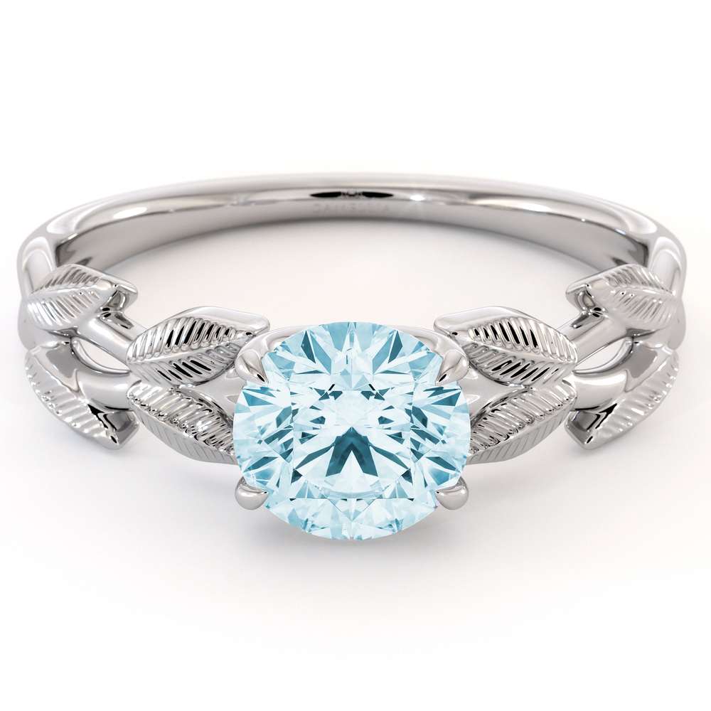Unique Aquamarine Engagement Ring White Gold Aquamarine Ring Unique Design Gemstone Anniversary Gift