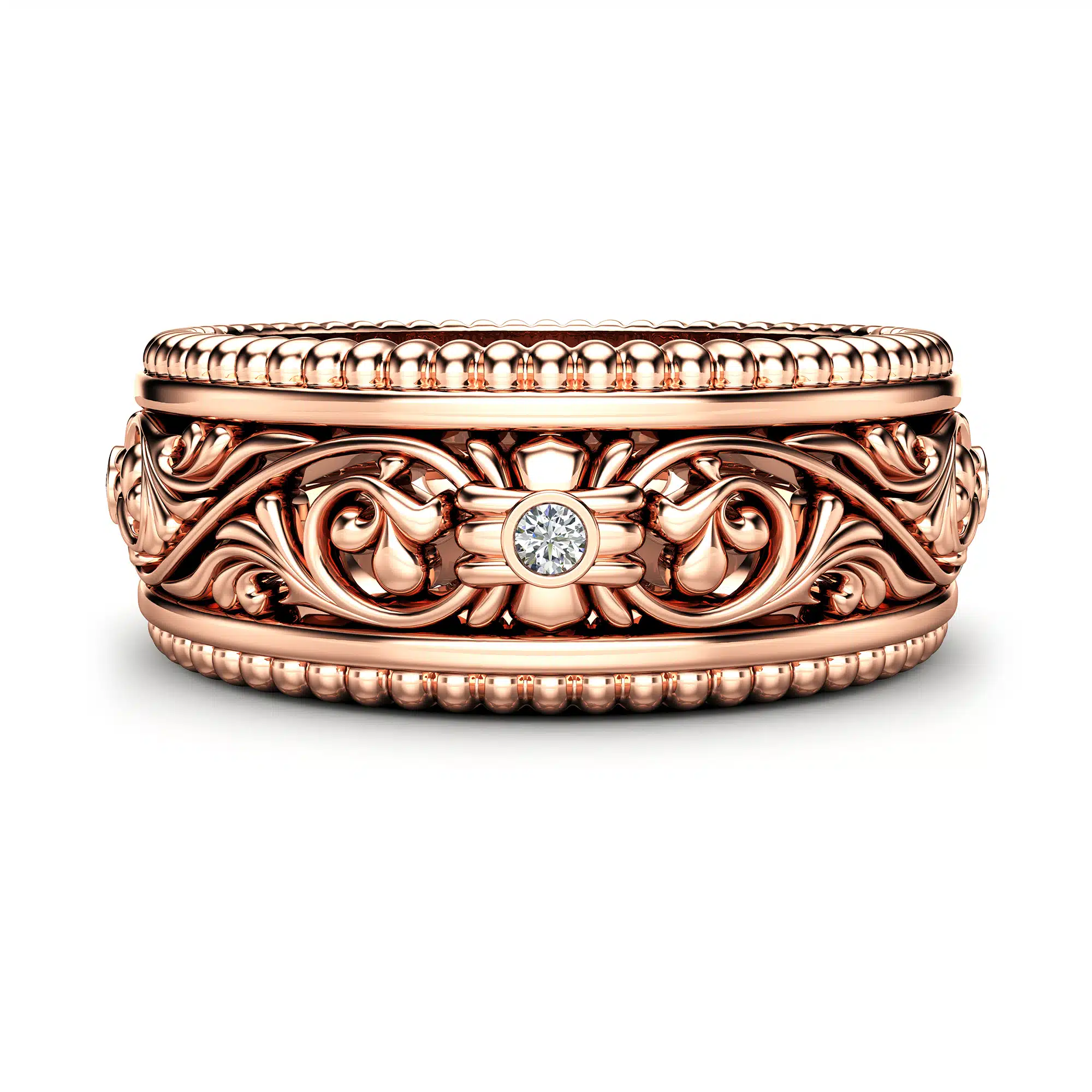 MB28 mens band with diamond
