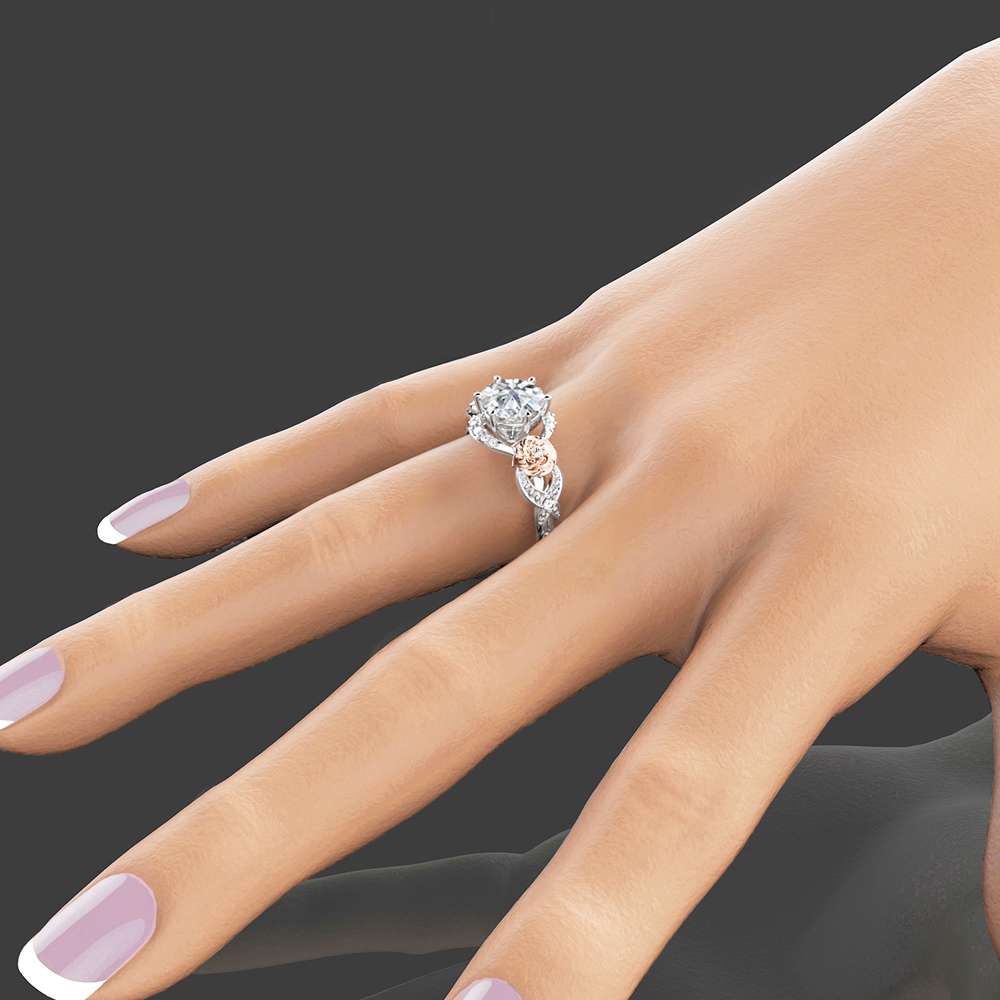2ct Moissanite Engagement Ring 14K Two Tone Gold Engagement Ring Vintage Moissanite Ring 3 2ct Moissanite Engagement Ring 14K Two Tone Gold Engagement Ring Vintage Moissanite Ring