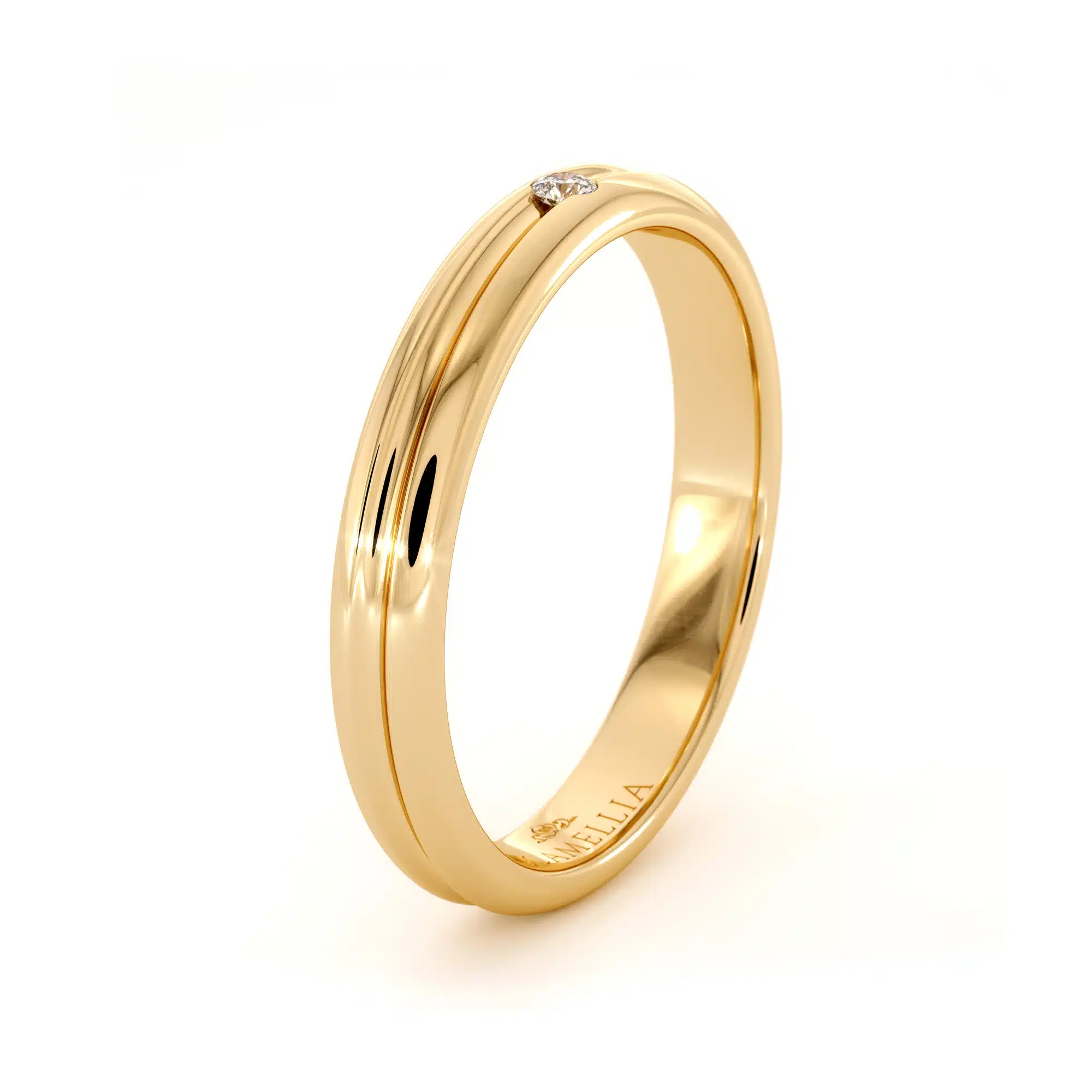 yellow gold 14k diamond women band (3)