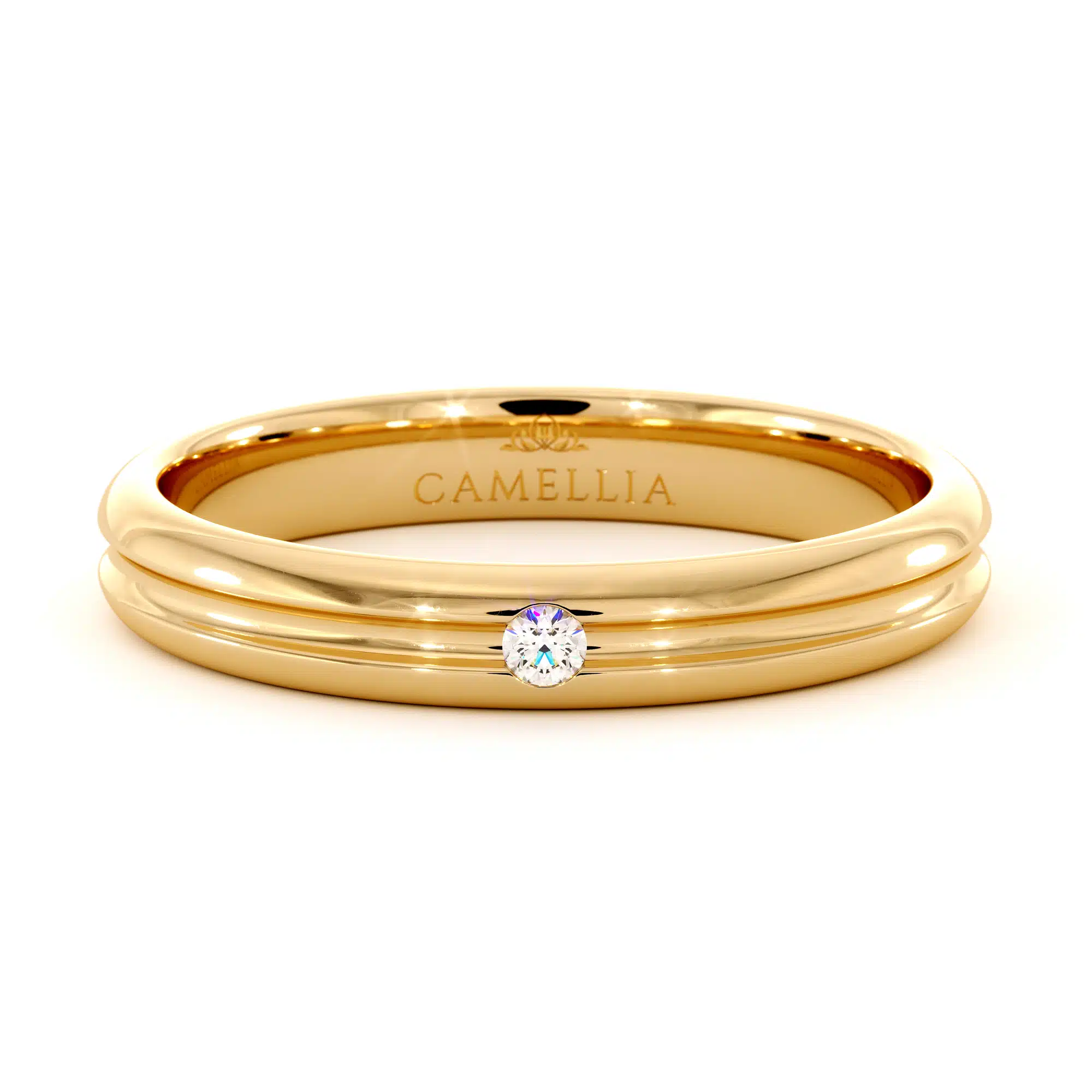 yellow gold 14k diamond women band (6)