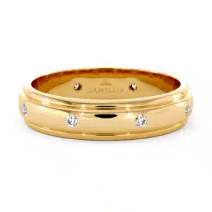 Lab Diamonds Classic Woman Wedding Band With Natural Ring 4.5 mm