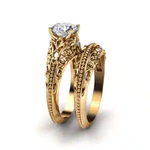 Unique Filigree Ring 14K Gold Matching Band Only