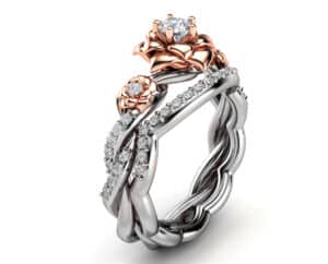 Special Offer - White & Rose Gold Ring Rose Matching Band