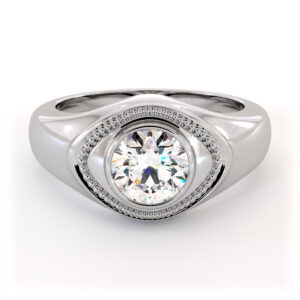 Elegant Gold Men’s Ring with Lab Diamond