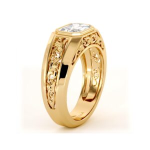 Men’s Lab Diamond Ring with Radiant Regal Filigree Design