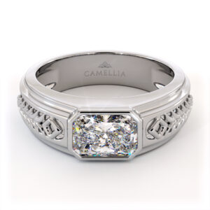 Men’s Lab Diamond Ring with Radiant Bold Geometric Design