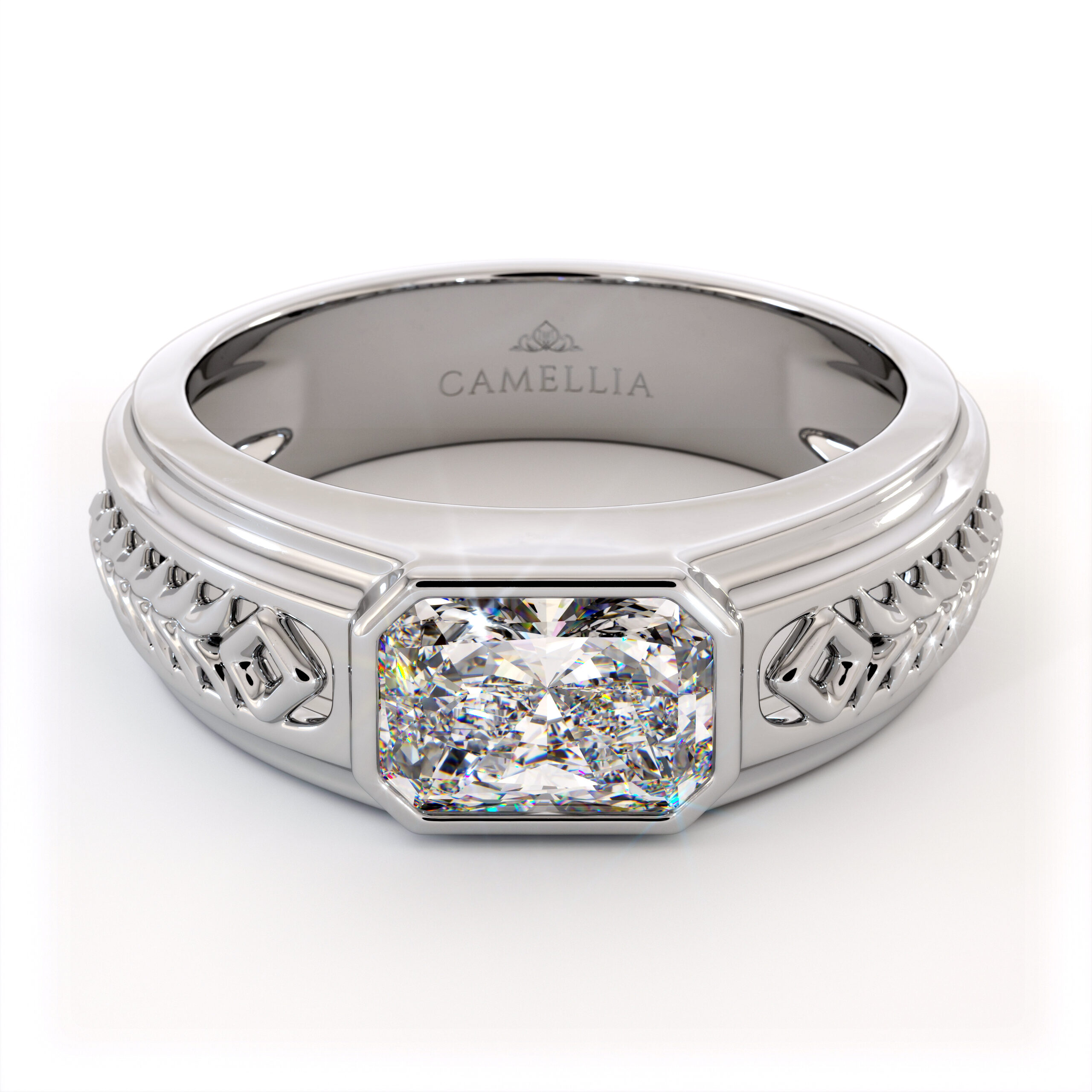 ME-0006R white gold men ring (2)