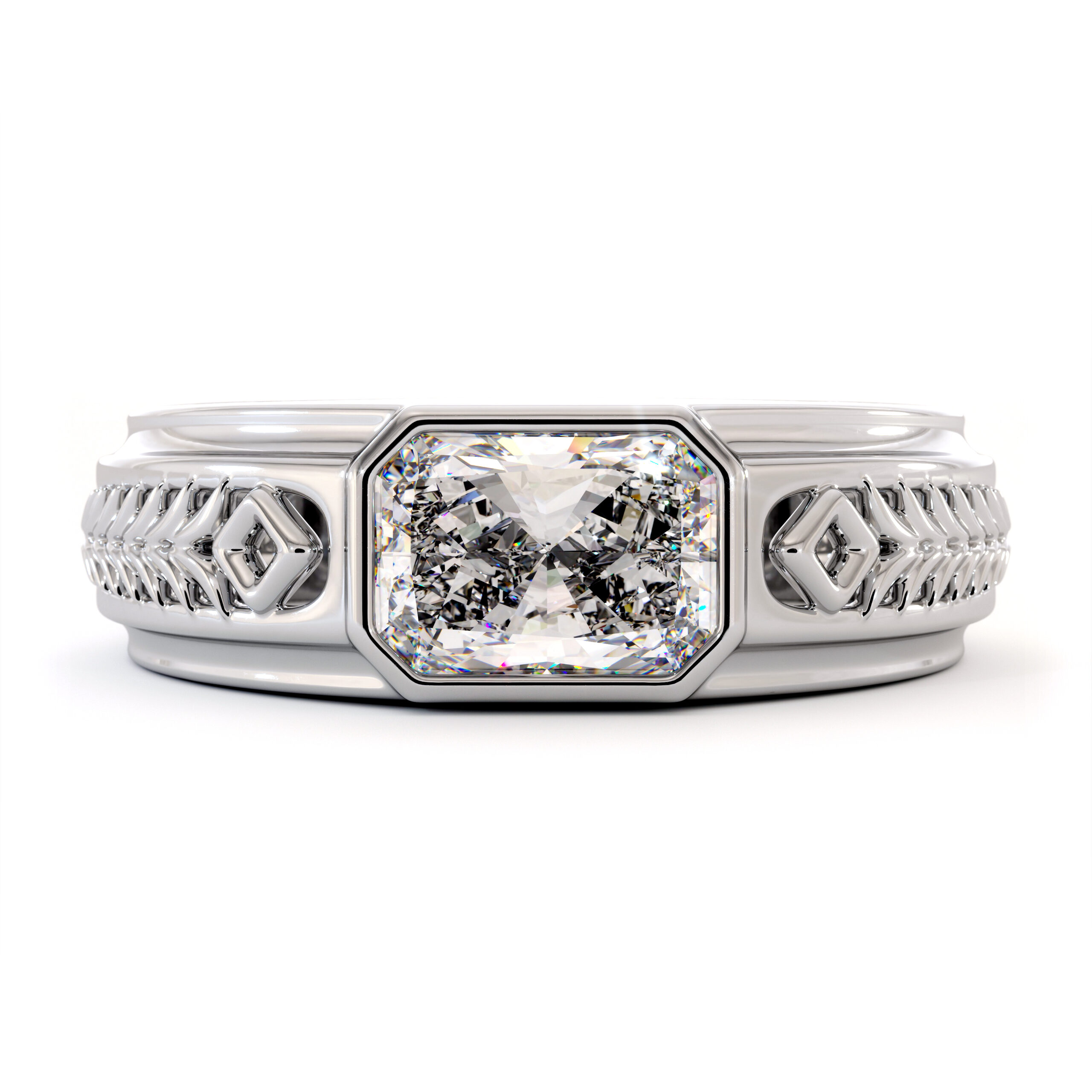 ME-0006R white gold men ring (3)