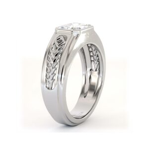 Men’s Lab Diamond Ring with Radiant Bold Geometric Design