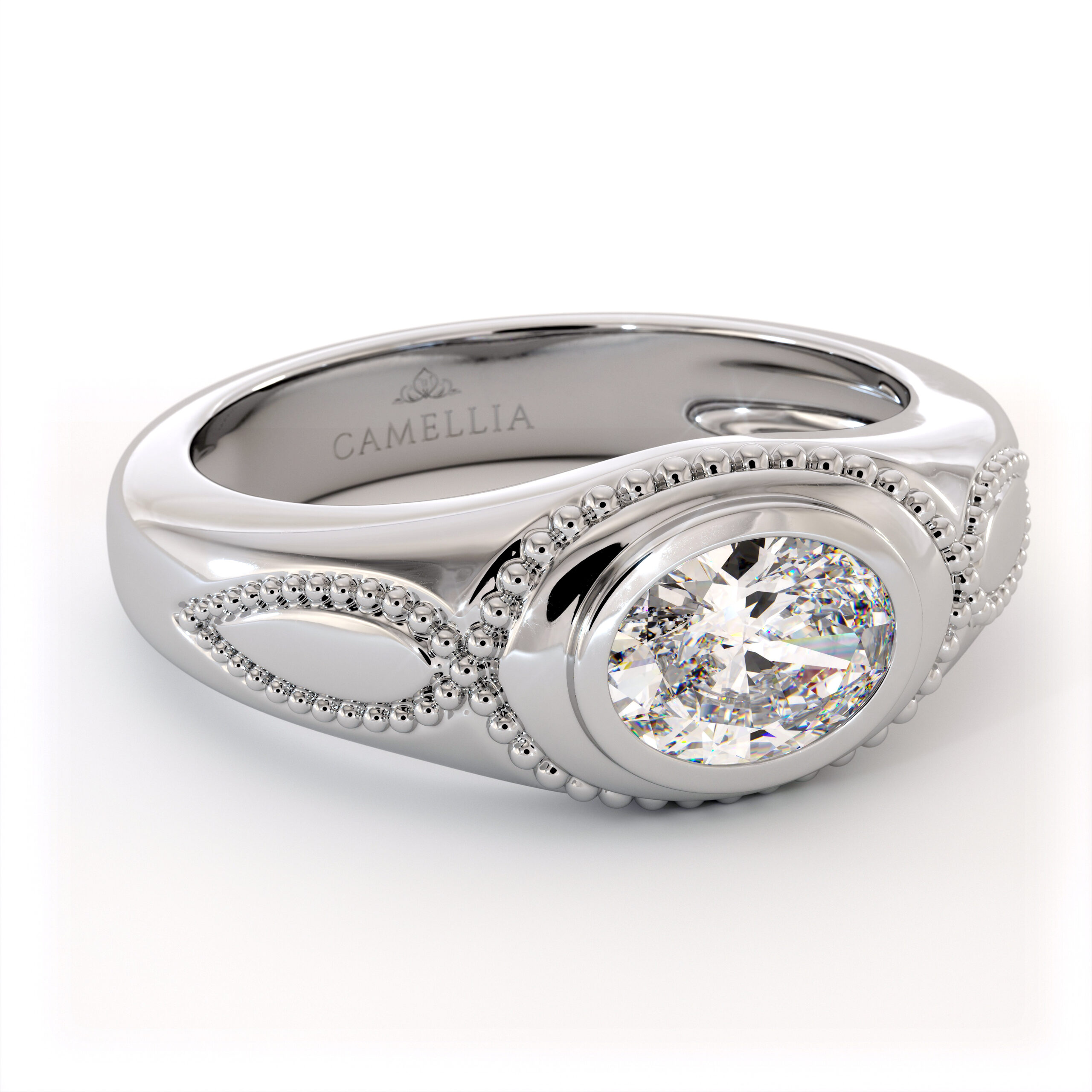 ME-0007A white gold men ring (1)