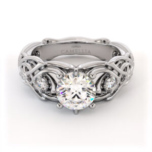 Celtic Knot Ring With Side Accents Setting Only