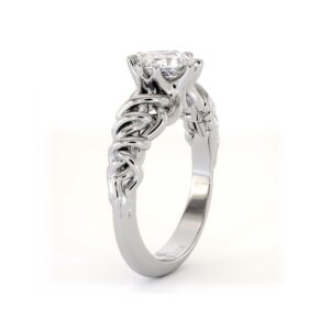 Twisted Princess Diamond Ring With Lab-Grown Center Stone And Sculpted Band