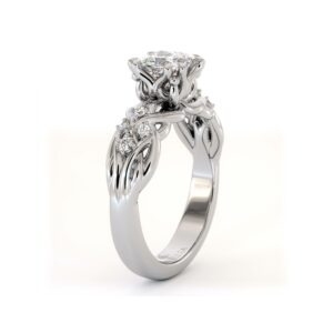 Woven Princess Lattice Ring With Lab-Grown Center Diamond And Openwork Band