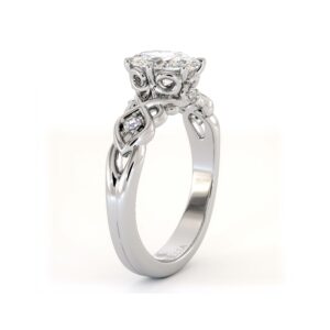 Infinity Oval Diamond Ring With Twisted Loops And Lab-Grown Center Stone