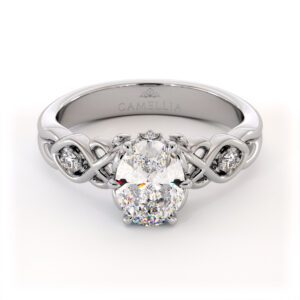 Infinity Oval Diamond Ring With Twisted Loops And Lab-Grown Center Stone