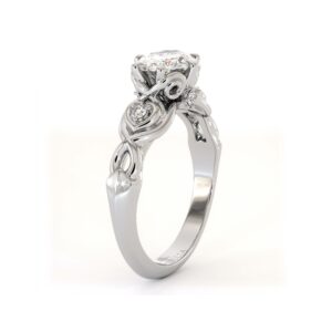 Infinity Oval Diamond Ring With Sculpted Loops And Lab-Grown Stone