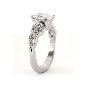 Infinity Vine Diamond Ring With Radiant Lab-Grown Center And Twisted Detail