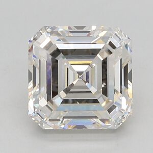 Lab Created 2.63 Carat H VS2 Asscher Diamond