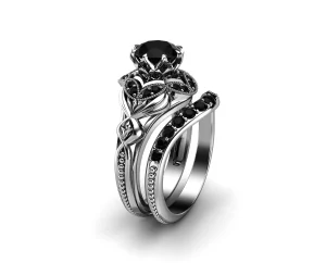 Curved Black Diamonds Matching Band